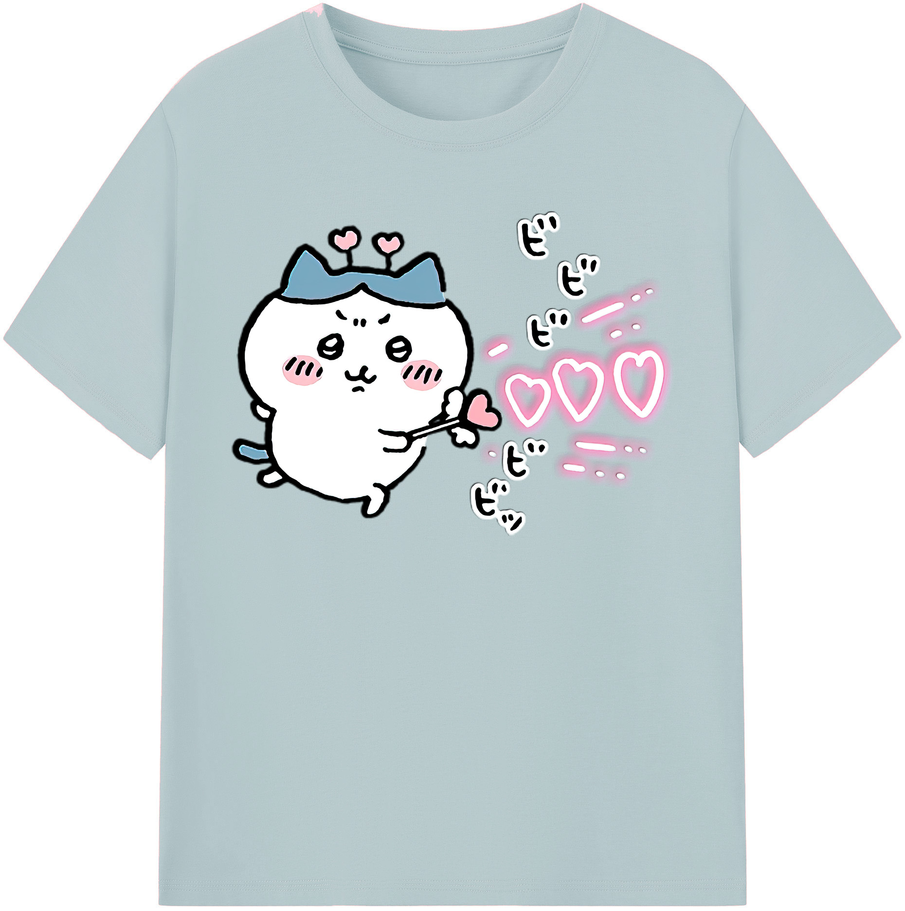 （画像用） ちいかわ ハチワレ Chii-kawa hachiware 綿100％半袖Tシャツ（フロントプリント）
